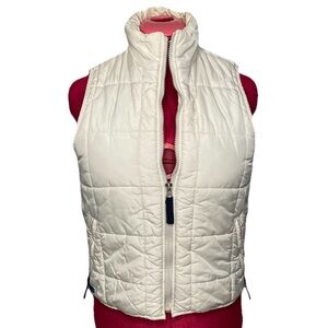Vintage Abercrombie & Fitch Puffer Vest  Women’s M Medium Cream White Full Zip